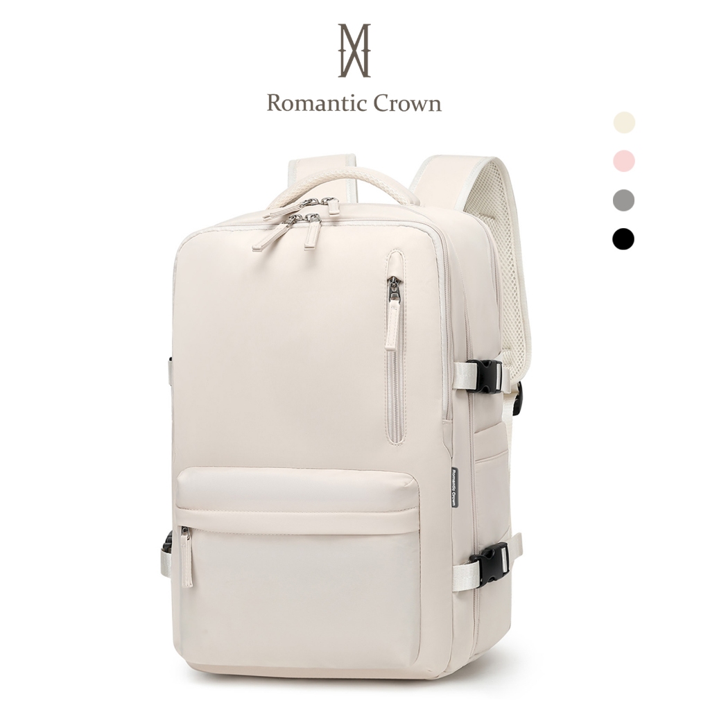 ROMANTIC CROWN Mochila De Viagem Feminina Multifuncional Impermeável Reforçada Expansível para Trilha Esportiva