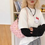 Bolsa de Mão de Couro Sintético Sanrio Hello Kitty - Bolsa de Ombro Feminina de Grande Capacidade, Adequada para Uso Diário, Compras, Casamento,