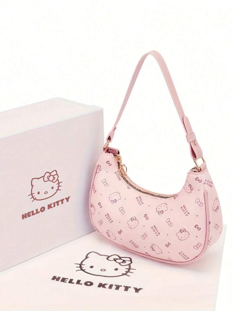 Bolsa de Mão de Couro Sintético Sanrio Hello Kitty - Bolsa de Ombro Feminina de Grande Capacidade, Adequada para Uso Diário, Compras, Casamento,