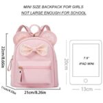 1 Peça Mochila Mini Fofa e Fashion para Meninas com Laço de Lantejoulas e Orelhas de Rato, Pequena Bolsa de Ombro para Viagem, Rosa